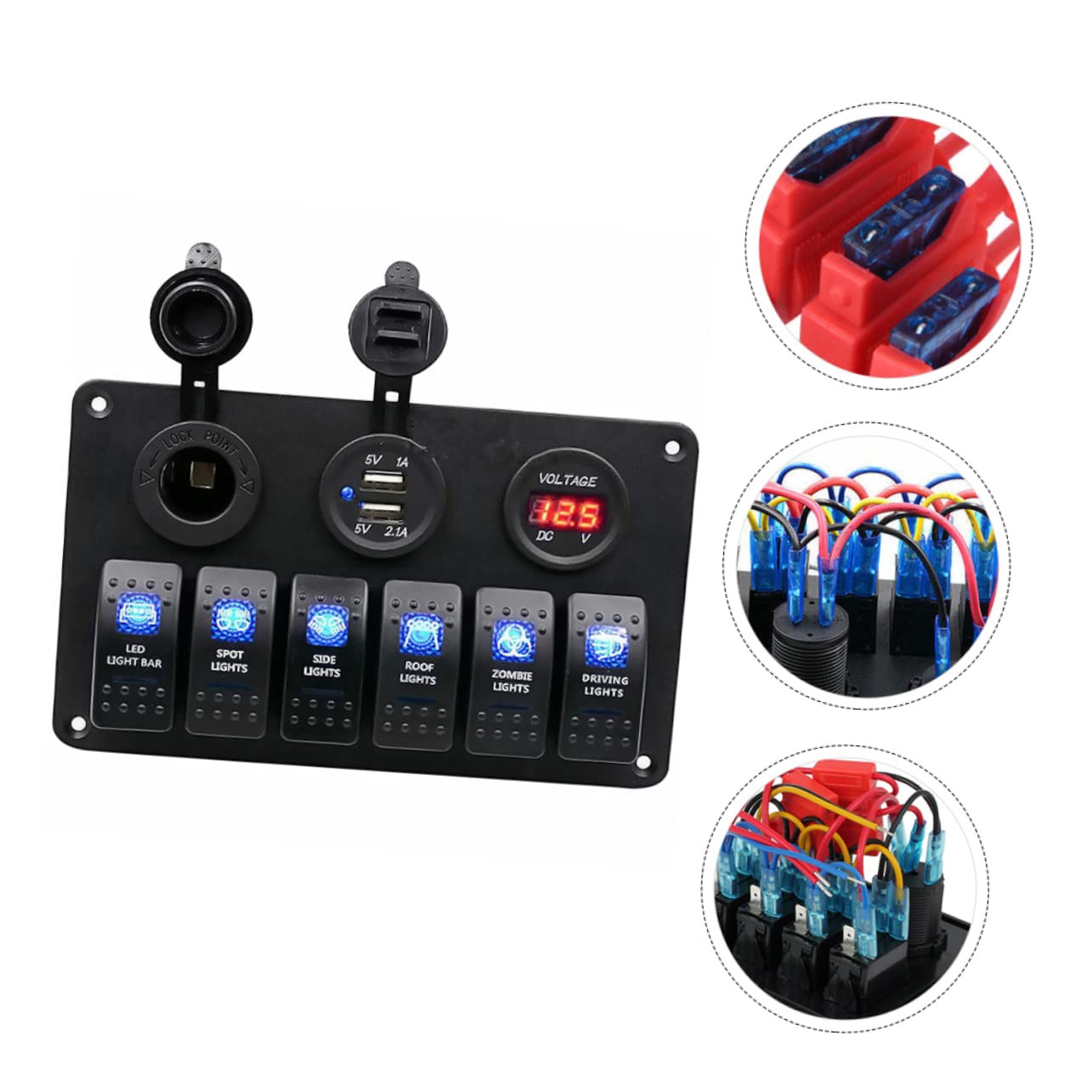 Marine Control Switch Panel 6-Position Toggle Switch for Boat and Yacht Upgraded Vehicle Control Supply for Automotive Use