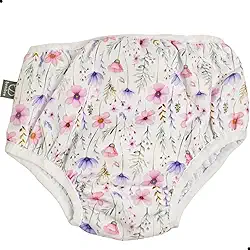Biquini com Fralda de Piscina Reutilizável Bebê Infantil Ecológica - BENIBEE (FLORES - G/GG - 10 ate 20kg)