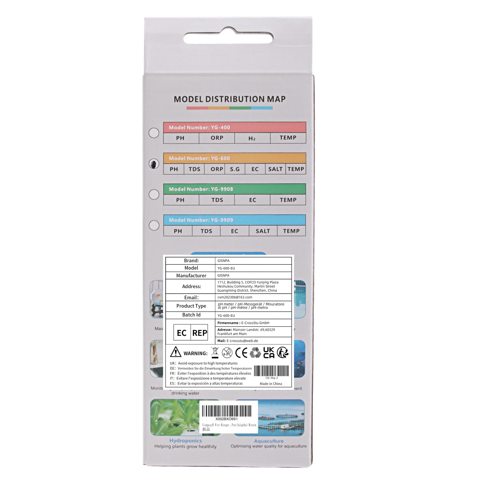 PH Messgerät Wasser， 7in1 Wassertester - pH, TDS, ORP, Salz, Temp - Ph Wert Messgerät Mit Atc，Salzgehalt pH Pool Messgerät für Pool, Aquarium，Hydroponik，Trinkwasser, Hotel, Badewanne & Küche