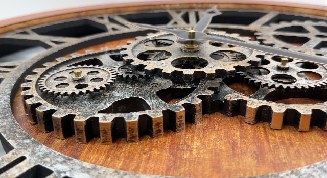 Watch 24inch Real Moving Gears Wall Clock Brown on Amazon Live