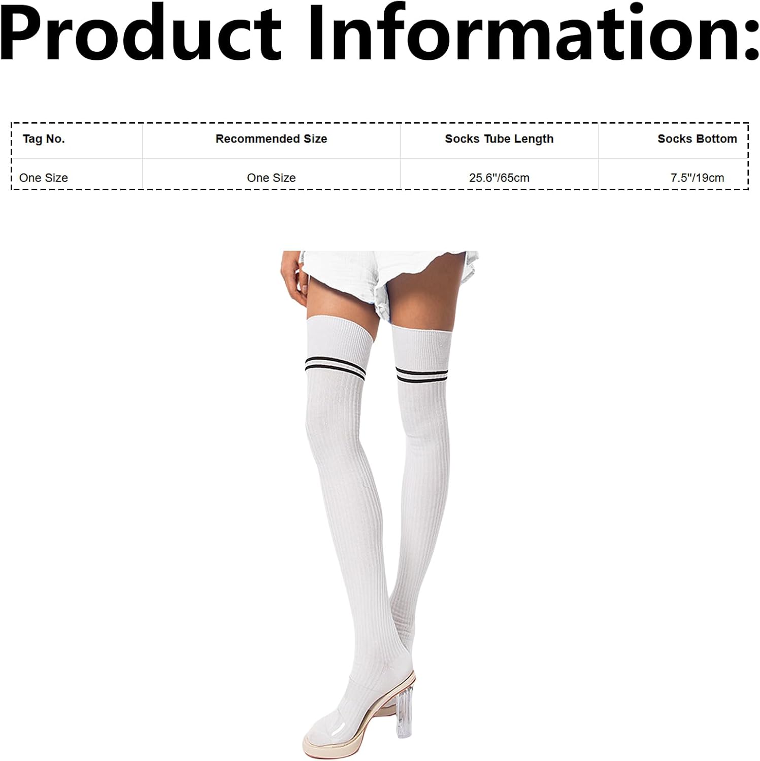 Women Long High Thigh Socks Sport Casual Tube Hosiery Boot Stockings Leg Warmers for School