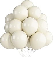 Vista 45 de Globos de arena blanca 60pcs de 5 pulgadas globos pequeños beige para arco de guirnalda de globos, redondos de 5 pulgadas, mini globo de látex