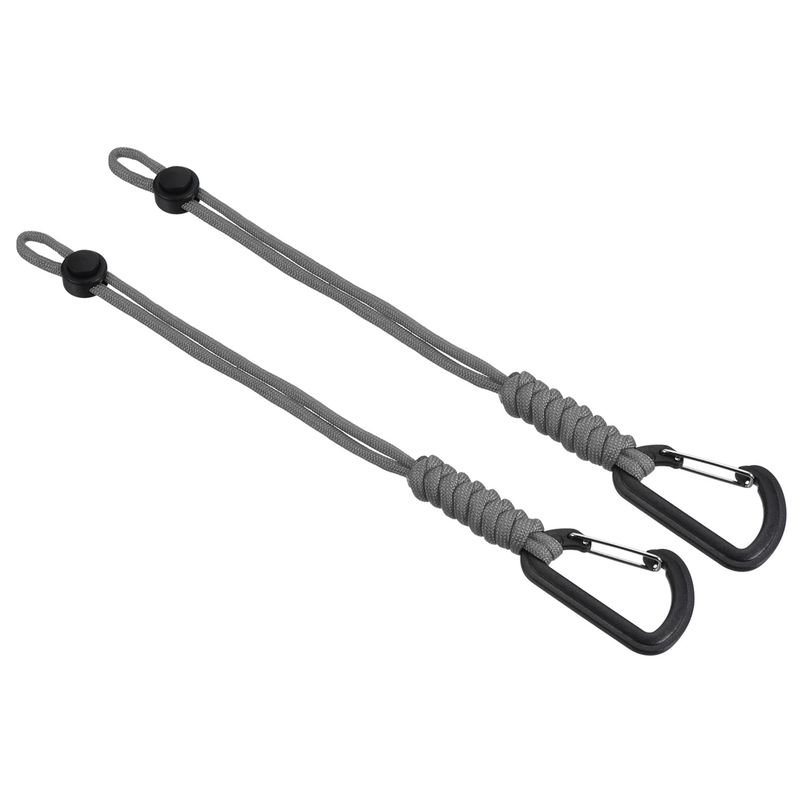 PATIKIL Badge Lanyard with Hook 10 Inch, 2Pcs Braided Wrist Keychain Strap Adjustable Cord Lock for Keys Wallets Outdoors Grey