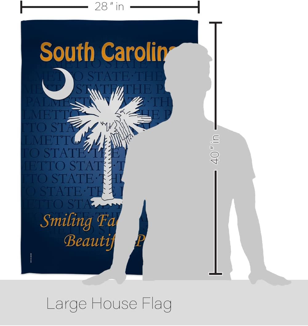 Breeze Decor H108148 South Carolina Side Decorative House Flag, 28" x 40", Multicolor