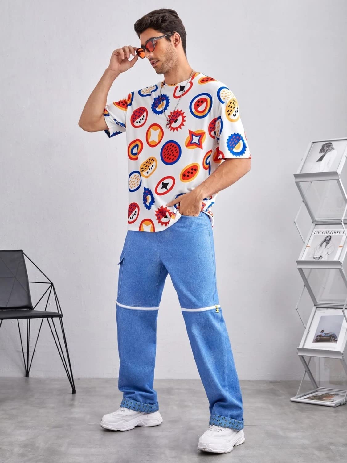 Leriya Fashion Camisetas para hombre || Camisetas cómodas para hombre || Camisetas casuales con estampado técnico || Elegante camiseta de manga corta || Camiseta de cuello plegable para niños