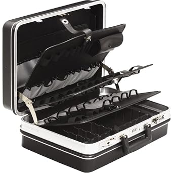 Stahlwille 81620001 Tool Case, Hard Shell, Premium Model, Made w/Sturdy Aluminum Frame, Ergonomic, Storage w/ 13 Pockets, 26 Holders, Additional Smaller Components Pouch, 5.9Kg, Made in Germany