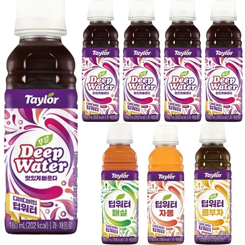 テイラープルーン 4種類 180ml (濃縮ディープウォーター x 4個 /梅 x 1個 /グレープフルーツ 1個 /コンブチャ 1個)計7個