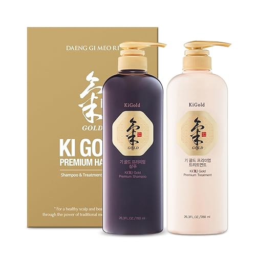 Daeng Gi Meo Ri- Ki Gold - Juego de champú + tratamiento de primera calidad, promueve el crecimiento del cabello, humedece eficazmente el cabello
