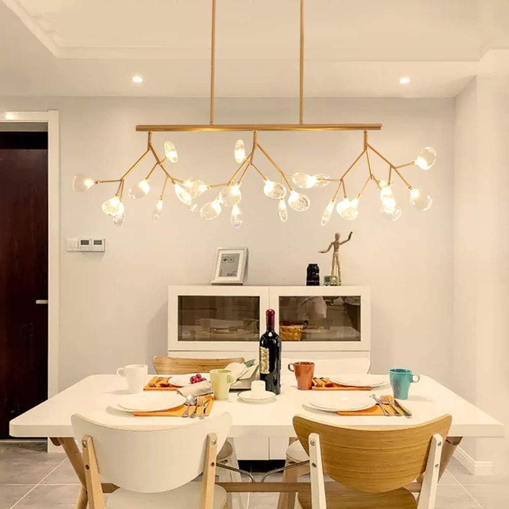 Firefly Chandelier Nordic Modern Firework Ceiling Light Sputnik Branch Pendant Light Living Room Kitchen Island Lighting Bulb Included Lighting Fixtures Lamp,Golden,27-Lights