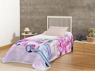 Colcha Boutí Juvenil KARAMELO Baby con Estampación Digital + Funda de Cojín de 50x70 cm (Cama 105cm)