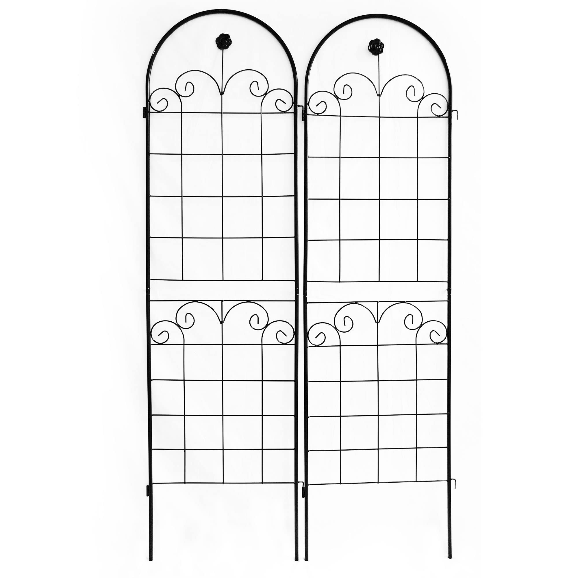 2er-Set Rankgitter Metall 180 cm hoch Rose 50x180cm P-4394