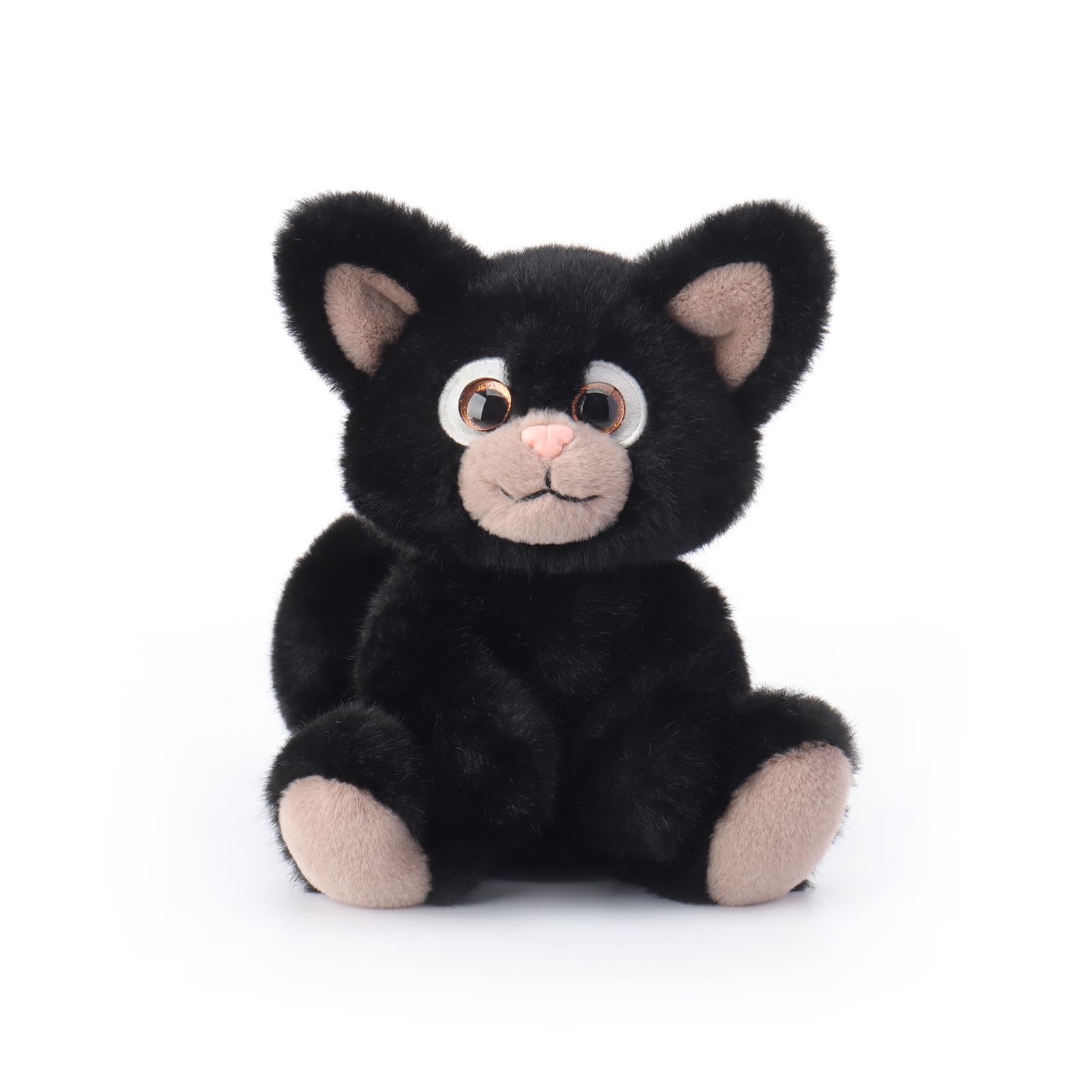 Apricot Lamb Naughty Black Cat Kris Kitten Plushies Stuffed Animals for Baby Girl and Boy, Soft Cute Plush Toys for Kids, 7.9 Inches