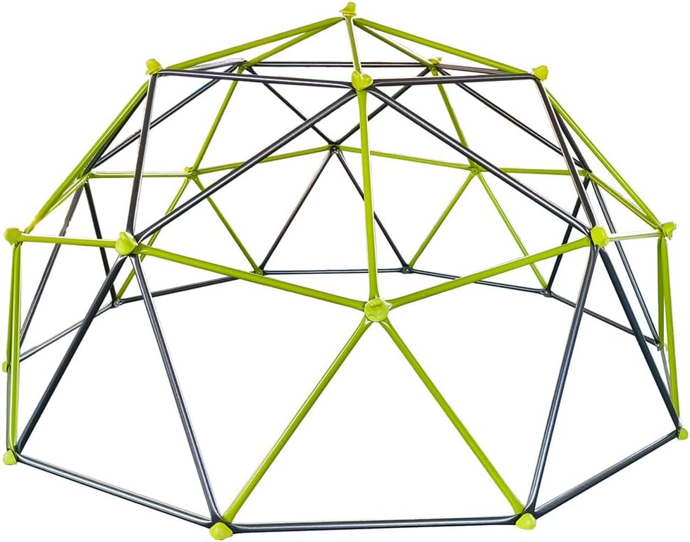 Climbing Dome, 10FT Geometric Dome Climber with Hammock and Swing,Outdoor Jungle Gym for Kids with Colorful Climbing Stones for Outdoor Backyard Play Equipment