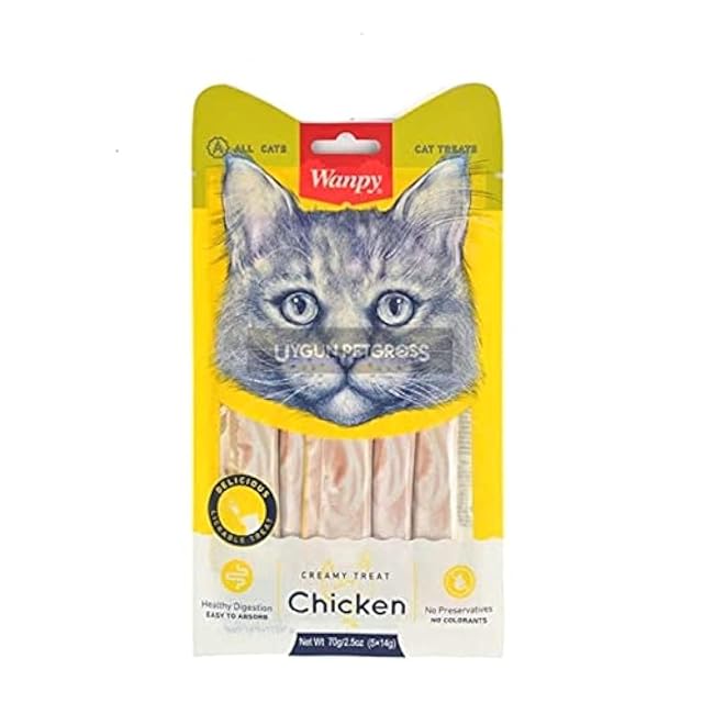 Wanpy cibo liquido premium per gatti 5 tubi x 14 gr al pollo