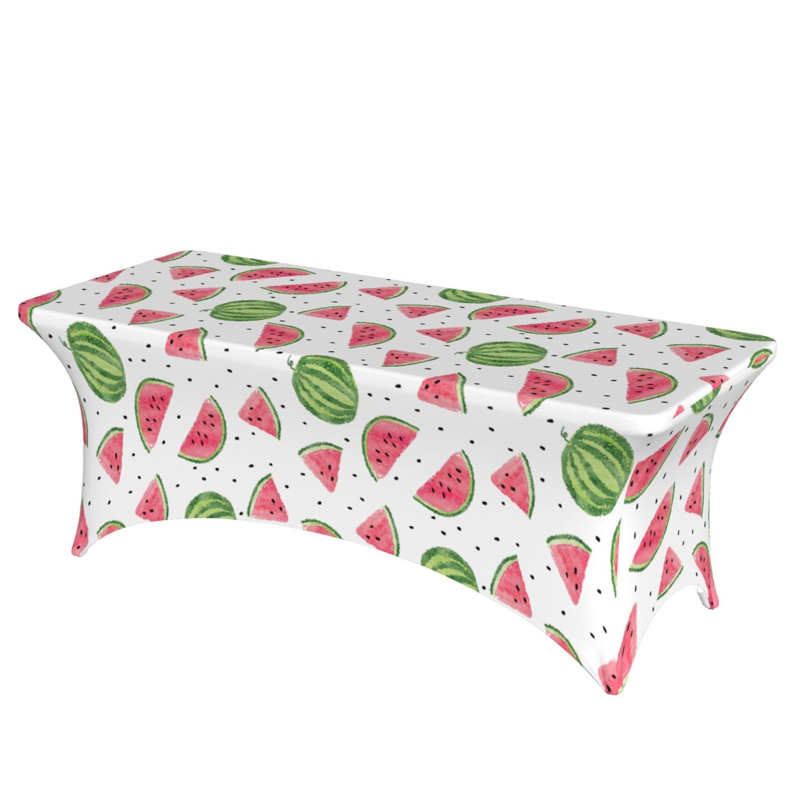AYYQWE Watermelon Fresh Fruit Print Elastic Rectangular Tablecloth For Banquet Outdoor Picnics Office Table Cover