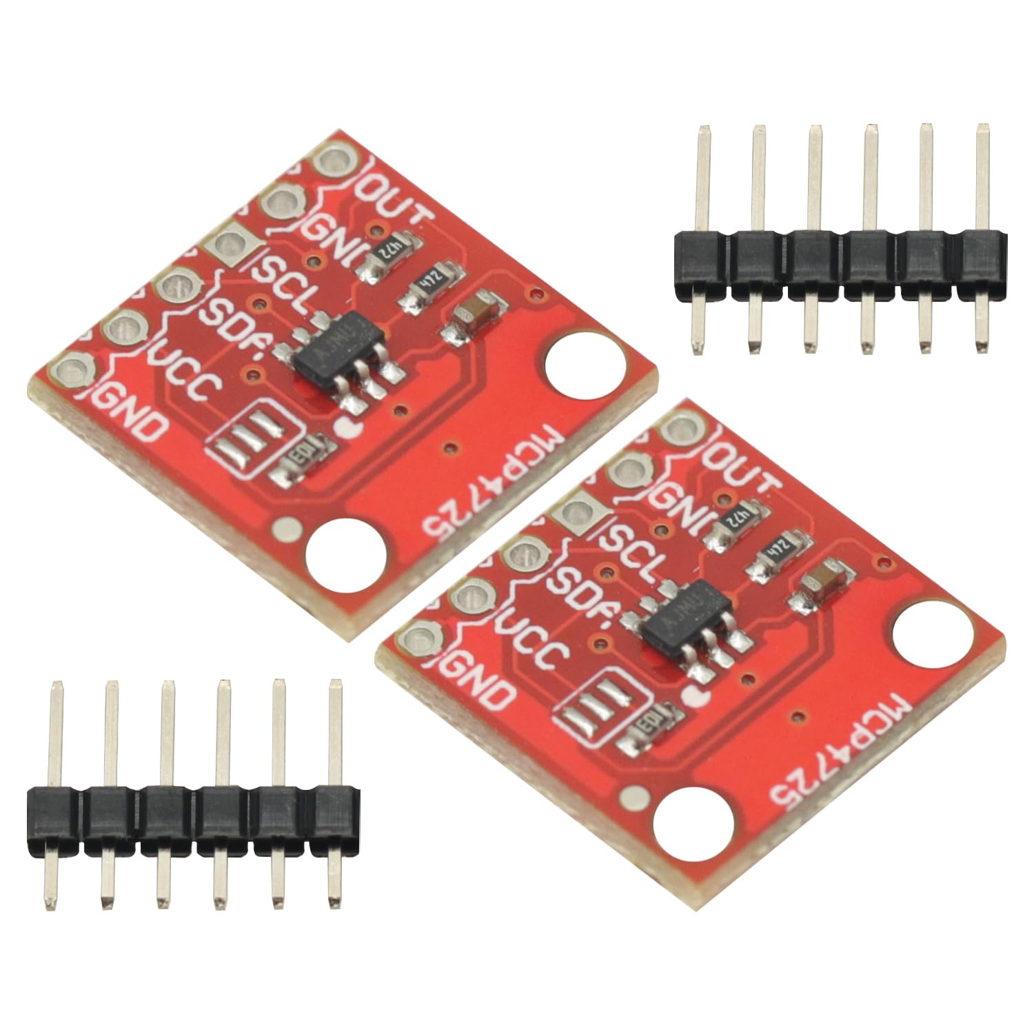 2Pcs MCP4725 12Bit I2C DAC Digital Converter Module Digital to Analong Supply Development Board for Arduino Raspberry Pi 2.7V-5.5V