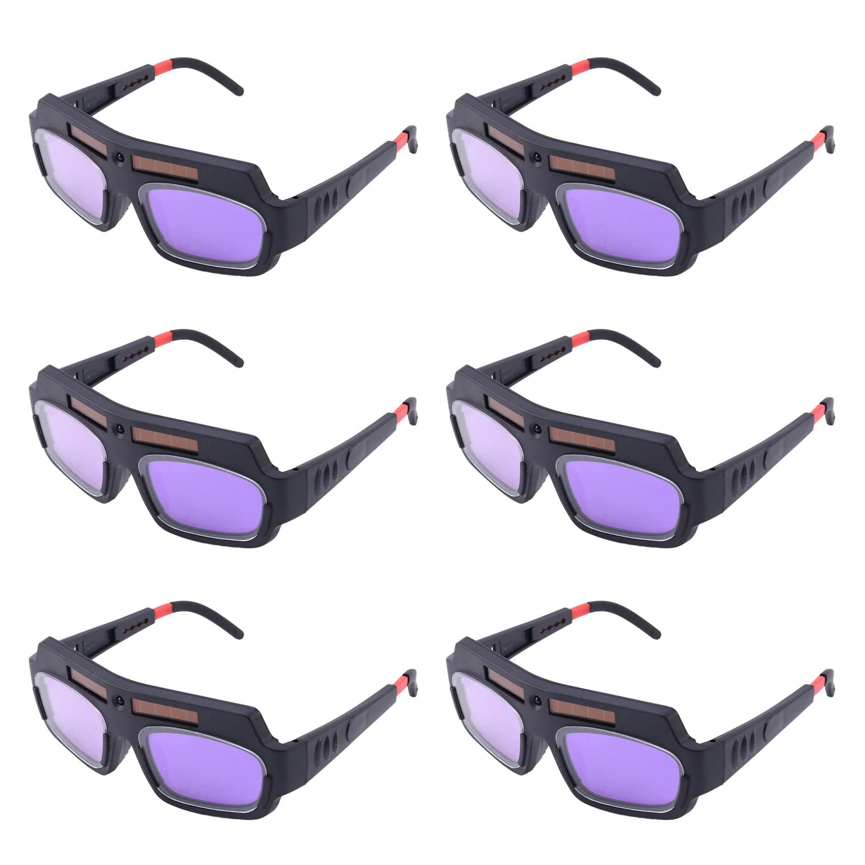 6 StüCk Solar Betriebene Auto Verdunkelung SchweißMaske Helm Brille SchweißEr Brille Arc Anti-Shock Linse für Augenschutz