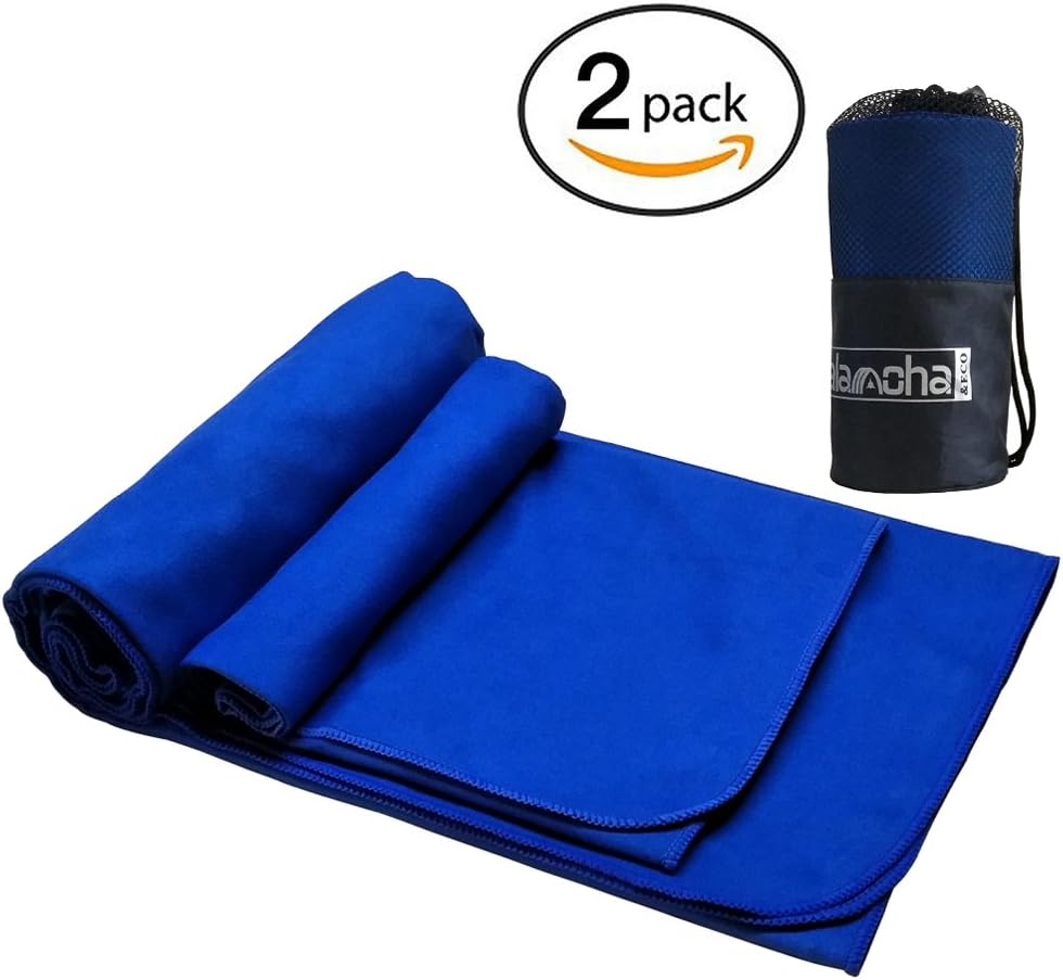 2Pack Microfiber Travel Sports Towel & Swimming Towel