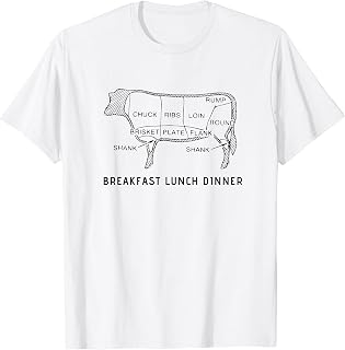 cow beef steak breakfast lunch dinner funny food shirt