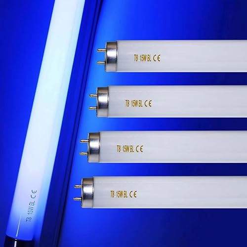 amgolibi 18 pulgadas 15 vatios U V/A bombilla negra F15T8/BL reemplazo T8 BL lámparas fluorescentes para máquina 30W 350BL 365-nm luz azul 4 unidades