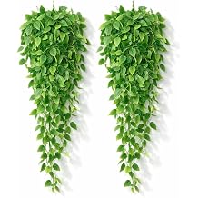 Adak Fake Hanging Plants Vines 2 Pack Artificial Ivy Greenery Garlands for Room Decor, Bedroom, Living Room, Kitchen, Office & Patio Indoor & Outdoor Hanging Decor No Flowerpot