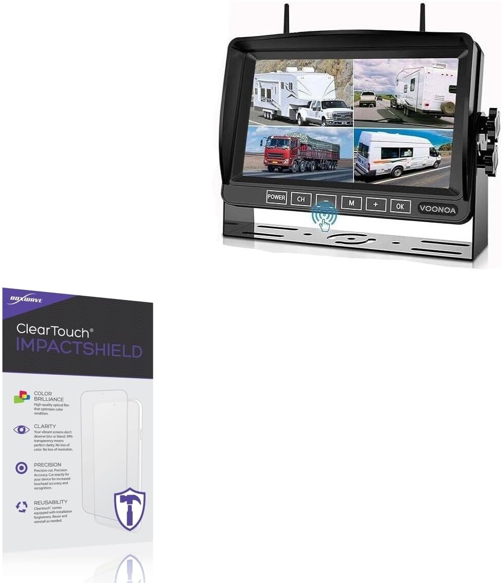 BoxWave Screen Protector Compatible With Voonoa Wireless RV Camera System (7 in) - ClearTouch ImpactShield (2-Pack), Impenetrable Screen Protector Flexible Film