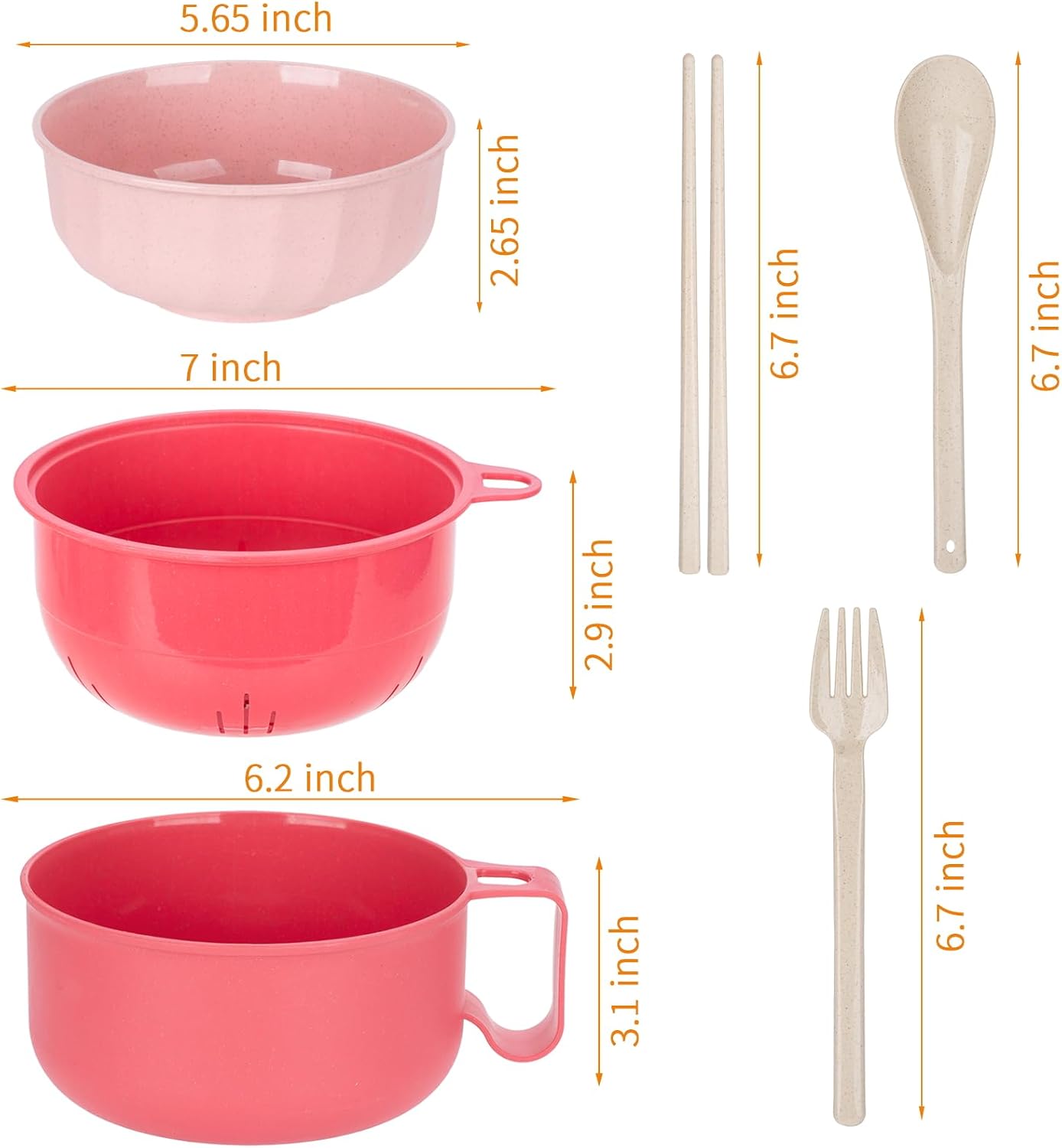 Large Ramen Bowl,40oz Ramen Noodle Bowls Microwavable, Ramen Cooker with strainer, Microwave Pasta Cooker, Gift for College Boys Girls Male Female Dorm Room Essentials Instant Lunch image 3