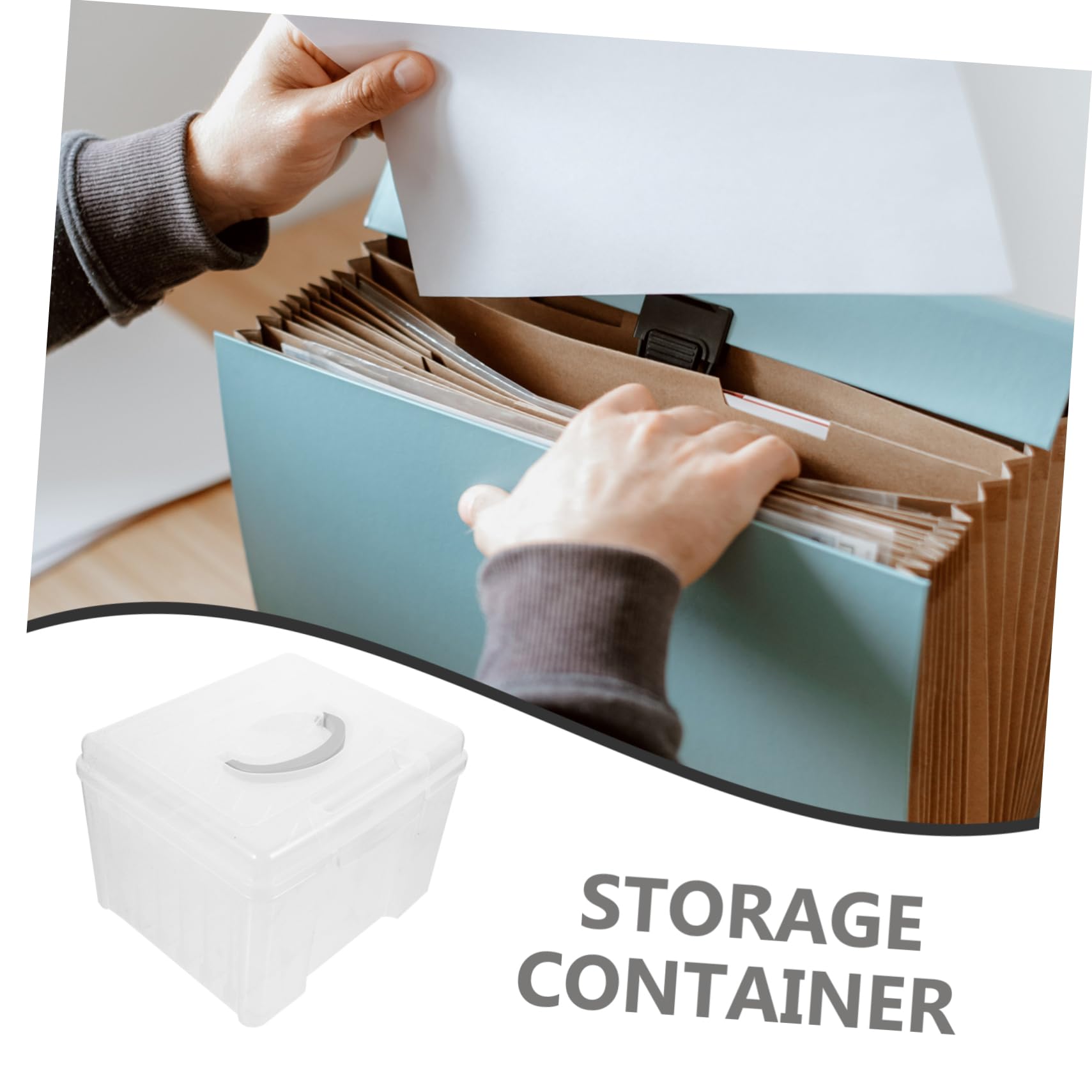 Scatola Archiviazione Con Scomparti Removibili Portatile Per Documenti e Foto Per Casa e Ufficio