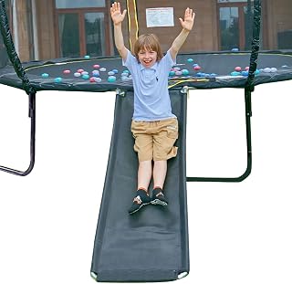 LeJump Trampoline Slide, 22" * 63" Slide Ladder Easy to Install Universal Trampoline Accessories Slide, Sturdy Bounce Trampoline Slider for Kids Climb Up&Slide Down