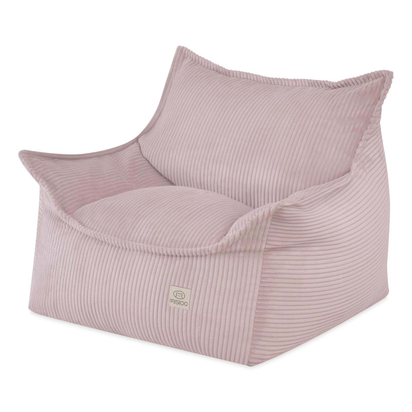 MISIOO Kinder Sessel Roya Cord – Kindersessel für Kinderzimmer, Weicher Sitzsack Kinder, Bodensessel Bean Bag Sofa, Premium Cord Oeko-TEX, 80x73x58 cm