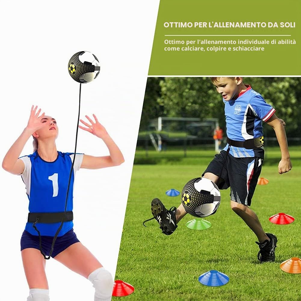 Kit Allenamento Calcio,Scaletta Allenamento Calcio 6M con 12 Coni Allenamento Calcio Accessori, Set di Allenamento per Il Calcio