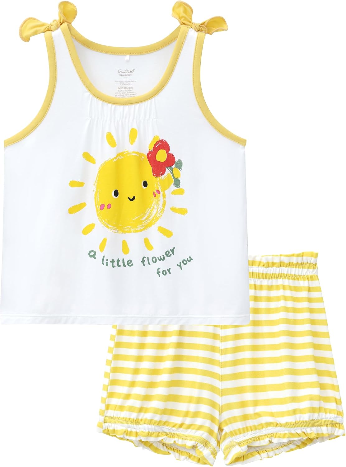 Toddler Girl Clothes Summer Outfits Sleeveless Tops & Shorts 2-Piece Set Clothing Sets, Viscose Made from Bamboo