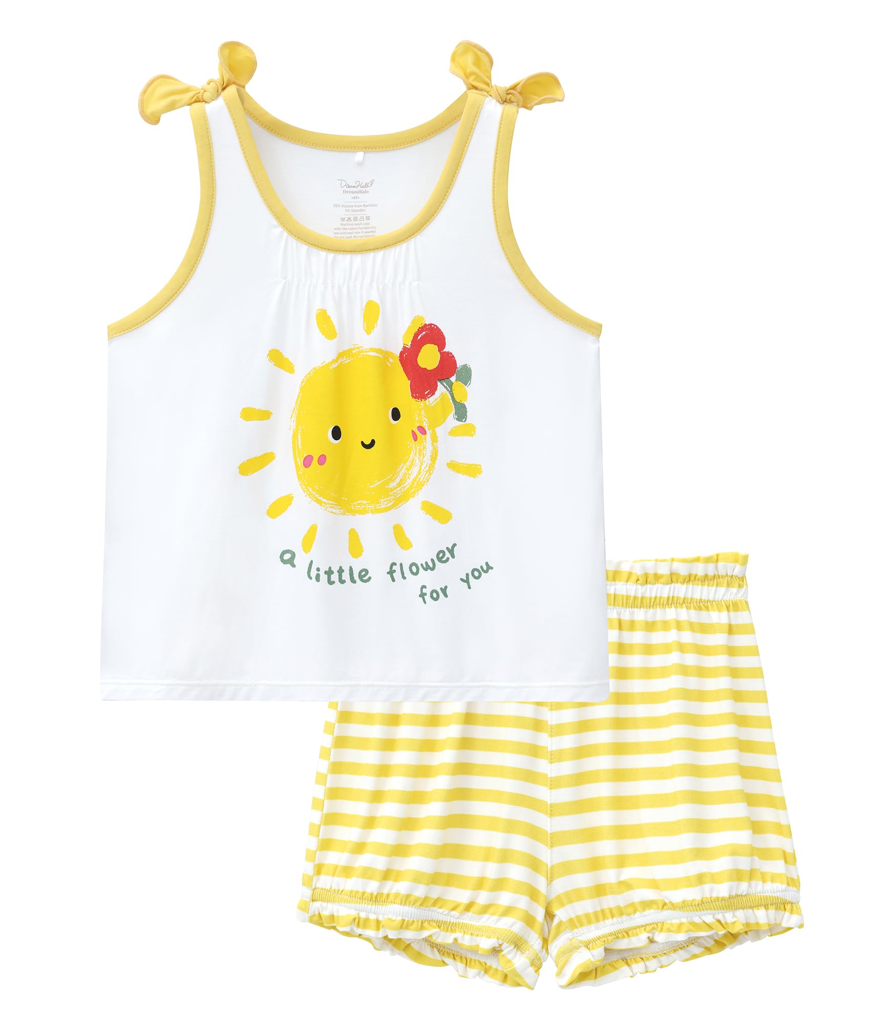 Toddler Girl Clothes Summer Outfits Sleeveless Tops &amp; Shorts 2-Piece Set Clothing Sets, Viscose Made from Bamboo