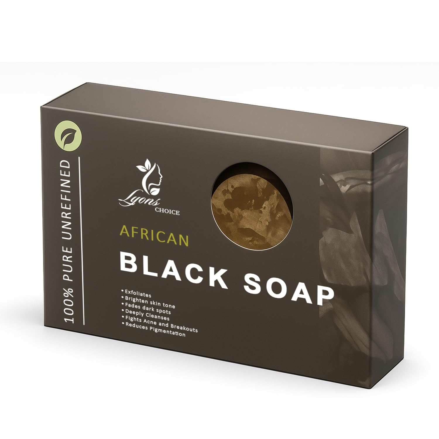 African Black Soap 150g, 100% Natural Organic Skincare, Exfoliates, Brightens Skin, Fades Dark Spots, Deep Cleansing