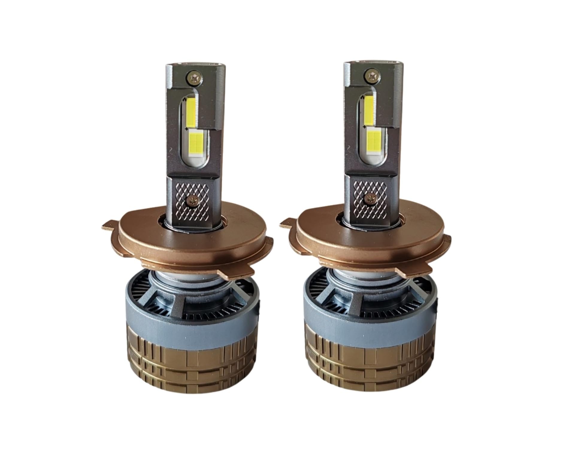 2 Lampadine H4 LED Smart CSP 70W 12V-24V Bicolore 3500K-6500K Giallo Bianco Bluetooth Canbus Senza Errori Chips Ventilate Fascio Preciso Regolabile 360° Abbaglianti/Anabbaglianti