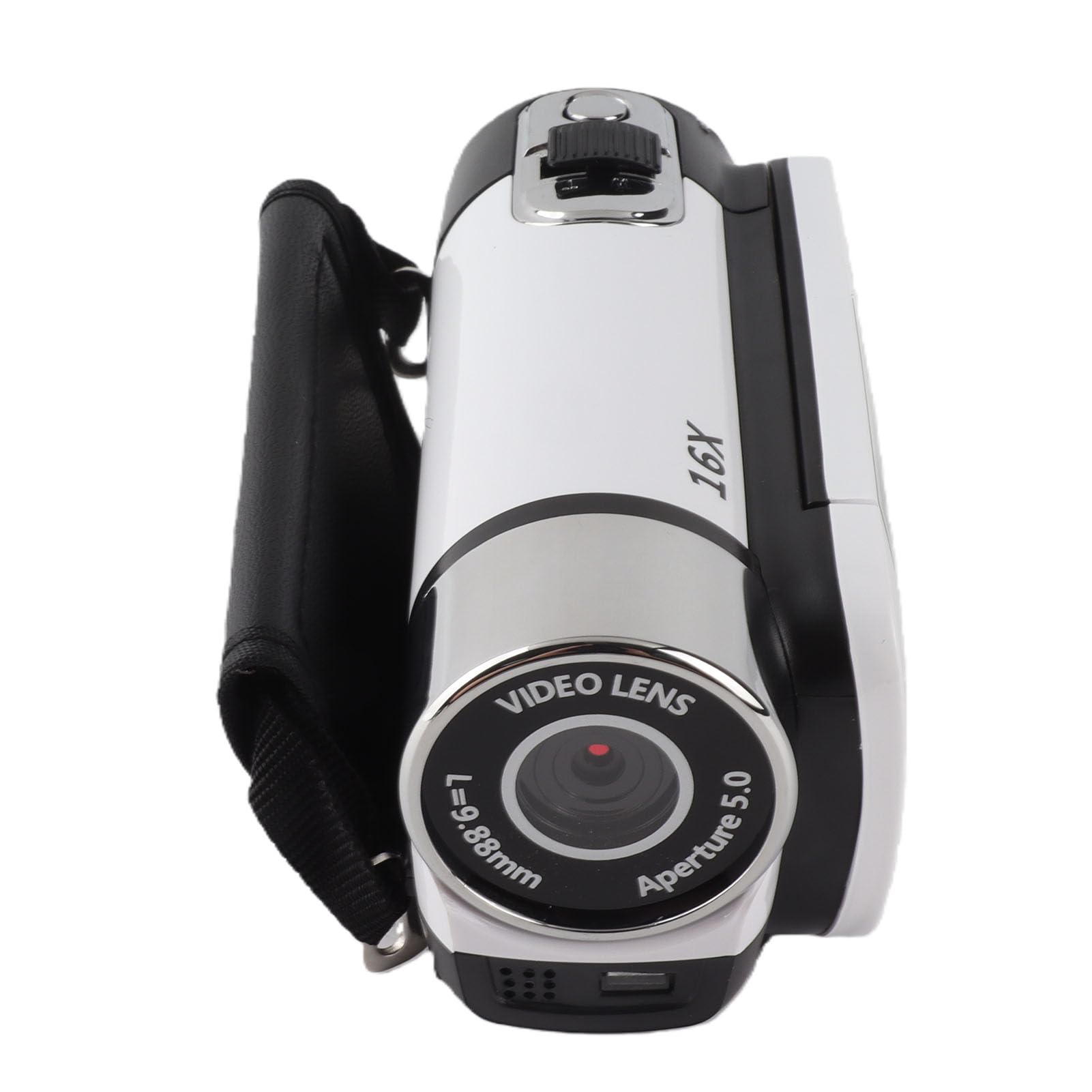 Asixxsix Videocamera con Zoom Digitale da 16 Pollici, Videocamera 1080P da 16 MP con Schermo da 2,4 Pollici con Luce di Riempimento, Uscita USB, Supporta Selfie e Microfono Esterno (WHITE)