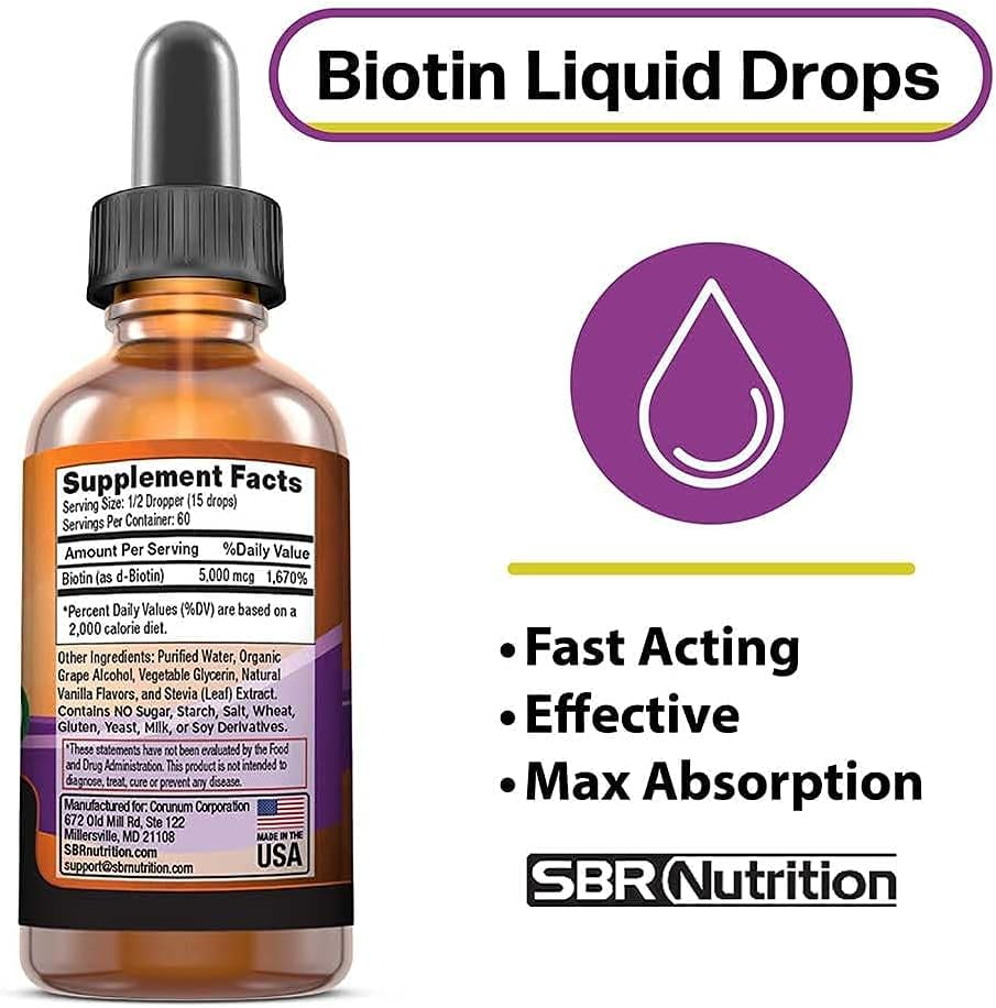 SBR Nutrition D3+K2 and Biotin Bundle Vitamin D3K2 (MK7) Liquid Drops, Peppermint, 1oz | Biotin 5000mcg Liquid Drops, Vanilla 2oz | for Adults & Kids | Non-GMO, Gluten Free
