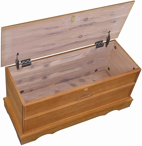Miniatura 9 de BOWERY HILL Banco de cofre de madera de cedro para almacenamiento en color marrón miel Marrón miel,Marrón cálido