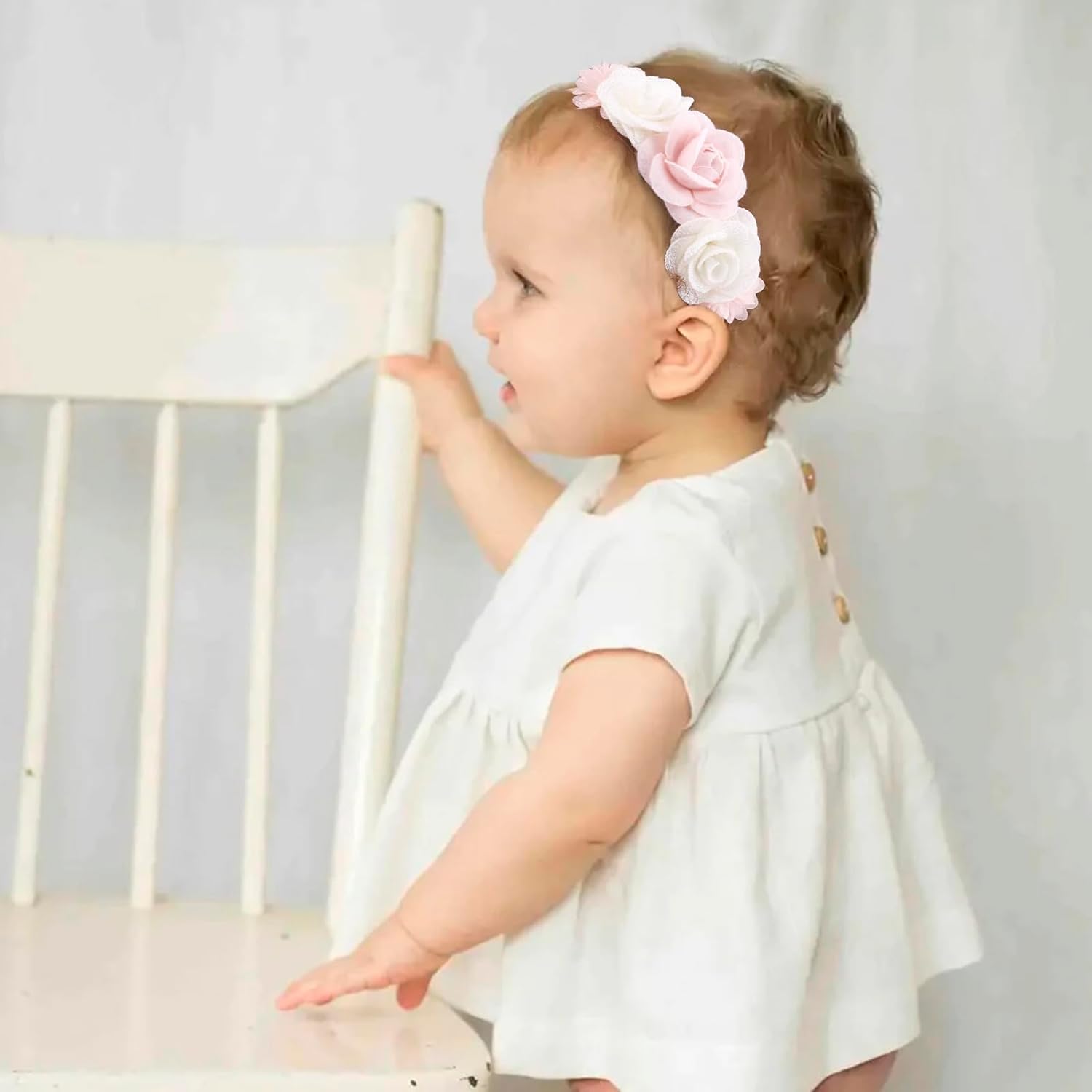 New Model Baby Girl Nylon Headbands Nylon Flower Elastic Hairbands 3pcs Hair Accessories Gift for Newborn Infant Toddlers (BF-XKFD001) - Image 6