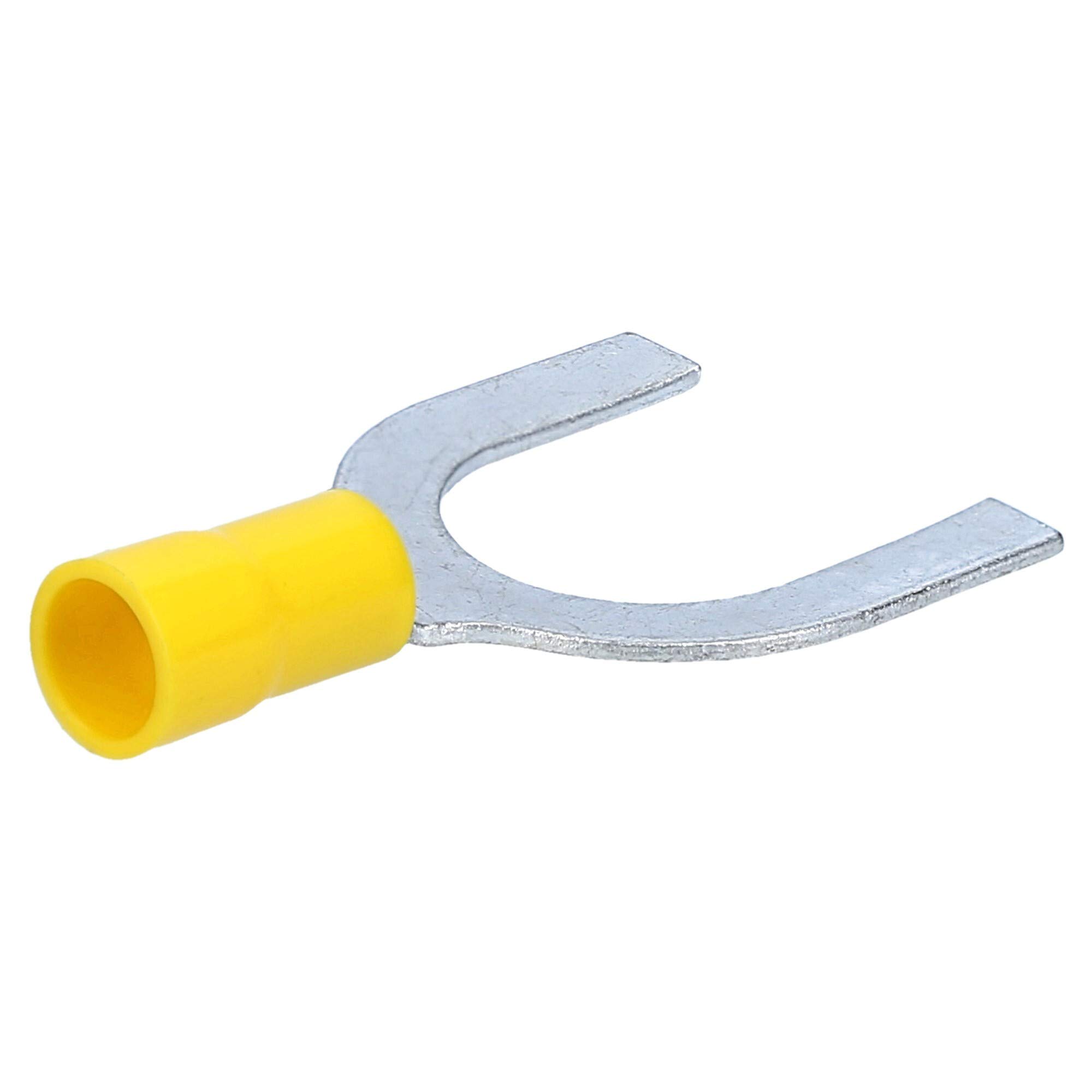 Cembre GF-U14 100x Terminales de Cable de Horquilla Aislados M14 Amarillos | Terminales de cobre galvanizado UL para instalaciones eléctricas en motores, baterías, relés y regletas de corriente