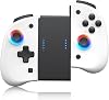 ECHTPower LED Joy Con for SwitchSwitch OLED, Wireless Joycon Switch Controller, 8 Color Adjustable Light, Wake-upMacro ButtonTurboVibrationMotion Functions, LR Joy Pad Controllers-White