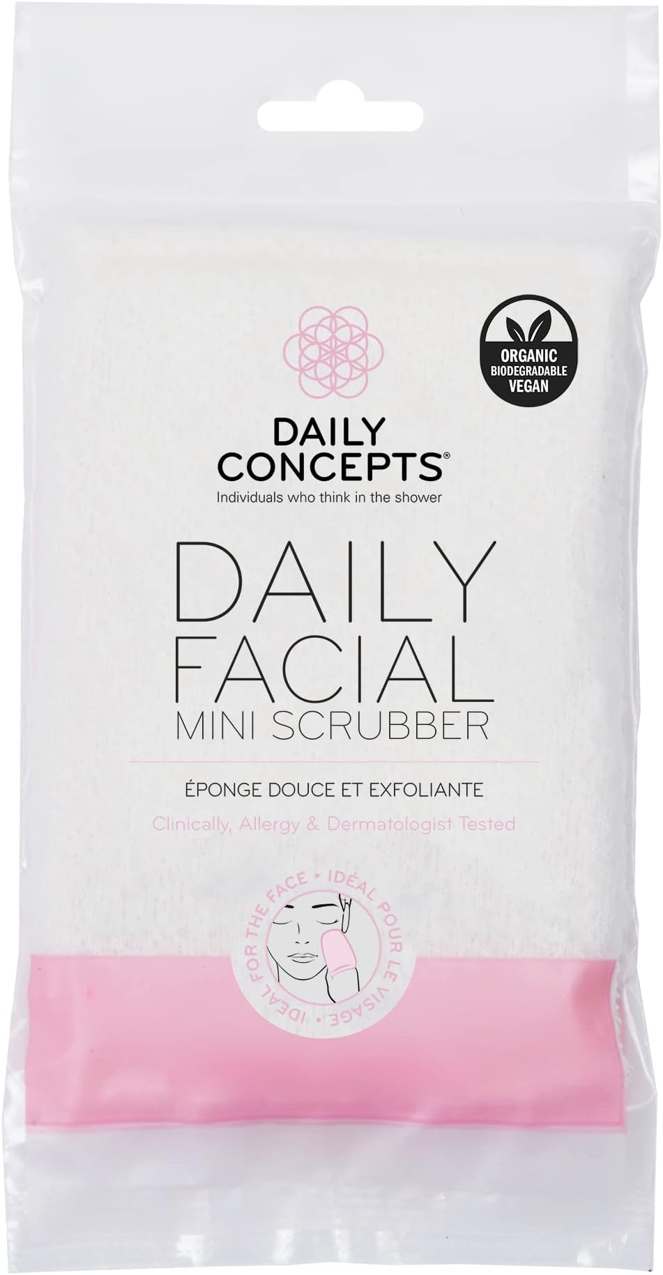 Daily Concepts USa. Mini Facial Scrubber, For Radiant & Glowing Skin. Improves Blood Circulation, Removes Blackheads, Dry Or Wet