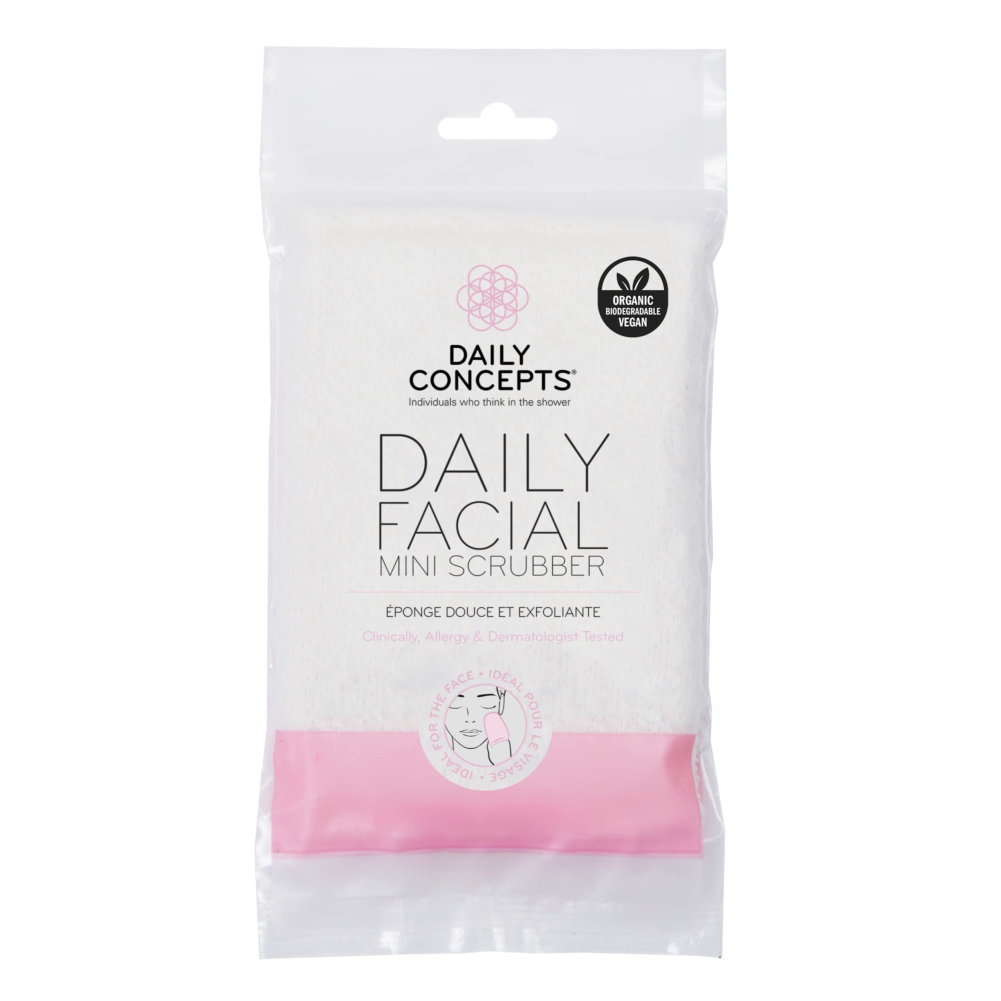 Daily Concepts USa. Mini Facial Scrubber, For Radiant & Glowing Skin. Improves Blood Circulation, Removes Blackheads, Dry Or Wet