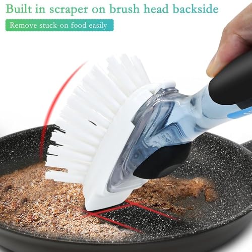 New Brush Refills for OXO New Soap Dispensing Dish Brush - 4 Pack Dish Brush Cleaning Soap Dispensing Head Replacement for Scrubber - Thumbnail 3