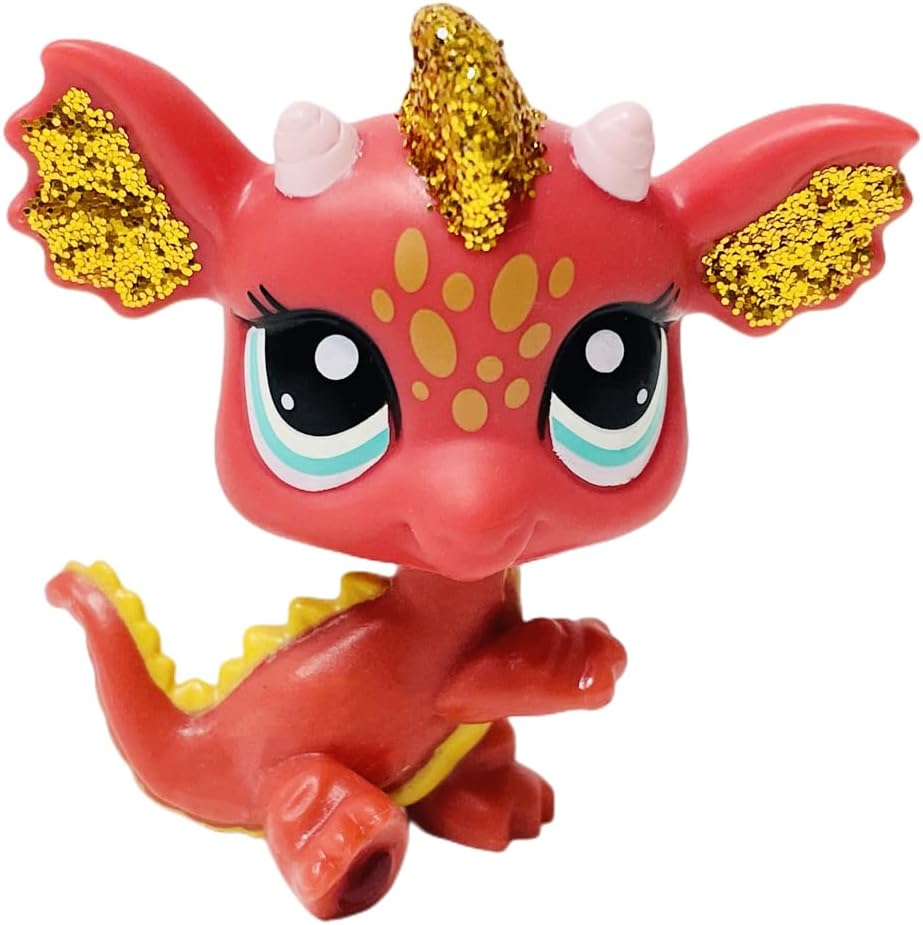 Arkindy Rare Old LPS Toy Pink Sparkle Dragon Mini Pet Shop
