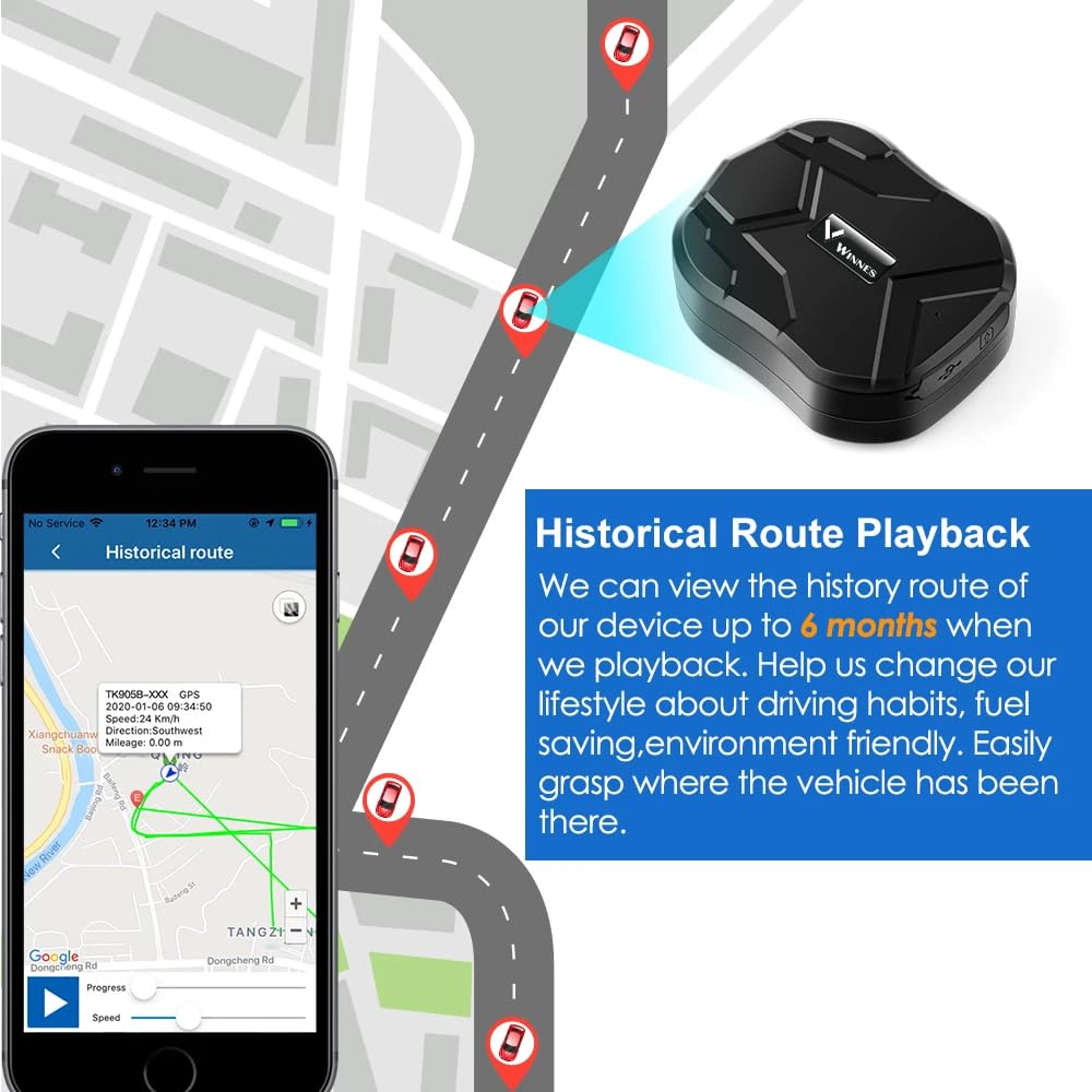4G GPS Tracker per Auto Microfono Versione Aggiornata TK905 Localizzatore GPS con Magnetico Impermeabile​ Standby Fino a 240 Giorni Monitoraggio in Tempo Reale Batteria 20000 mAh Traiettoria storica