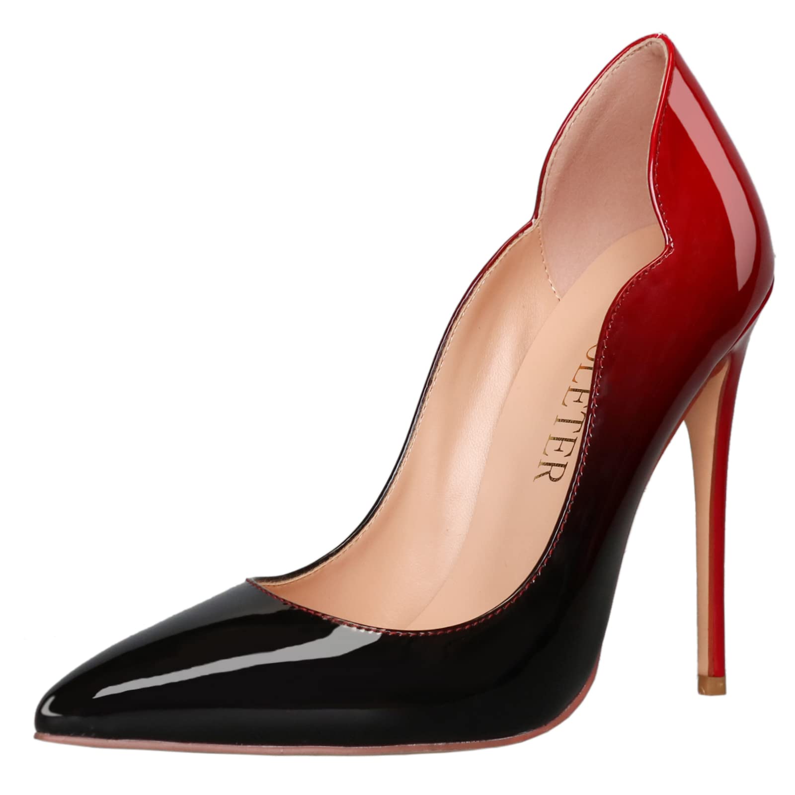 COLETERMiddle Heels for Women, 3.93 inch/10cm Pointed Toe Dress Shoes Stiletto Heels Evening Party Pumps