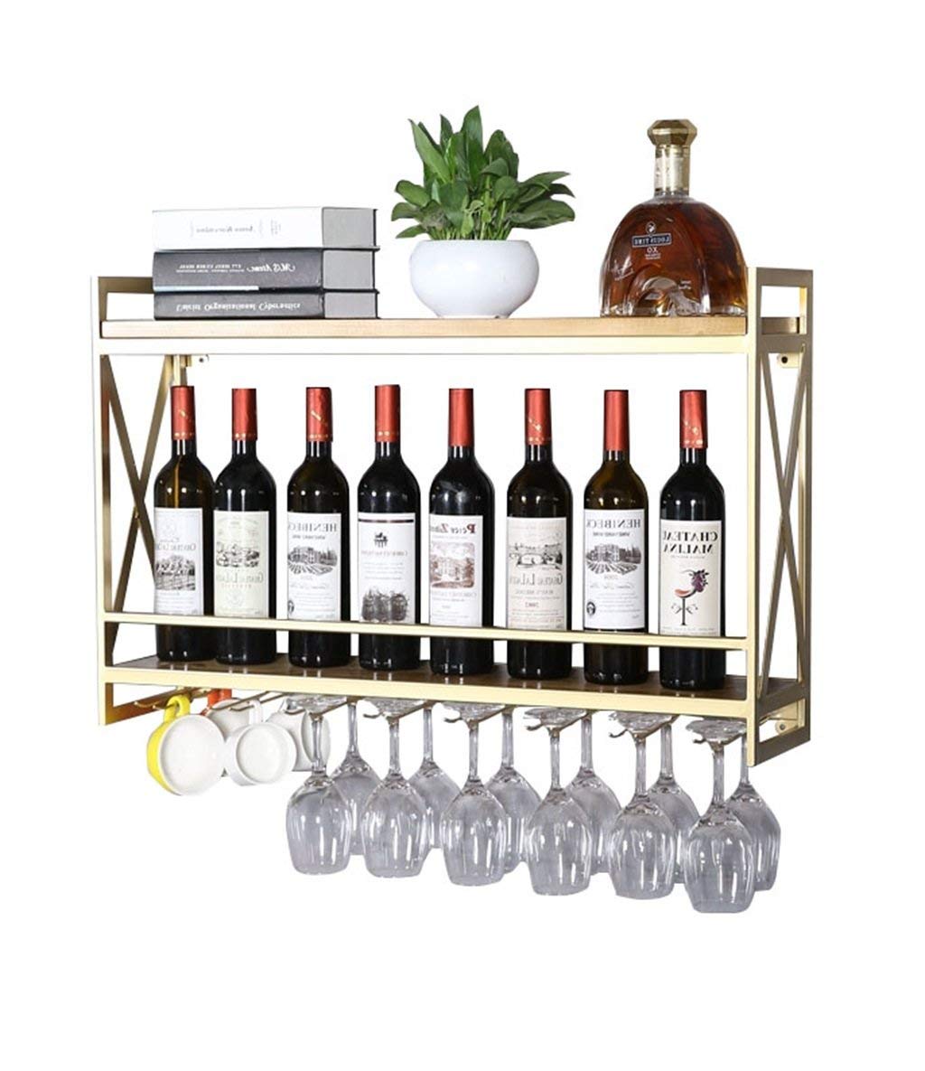 Porte-bouteille de vin vintage mural pour gagner de la place et ranger ses verres à pied