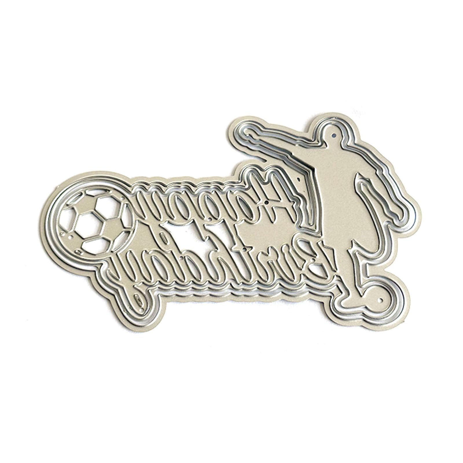 Uqezagpa Metal Die Cut Embossing Stencils Happy Birthday Cutting Dies Stencils for Scrapbooking Album Card Photo Decorations Metal Dies Cut Happy Birthday Cutting