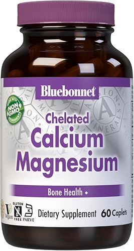 BlueBonnet Albion - Cápsulas quelatadas de calcio y magnesio, 60 unidades